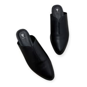 Frye Black Leather Mules size 8